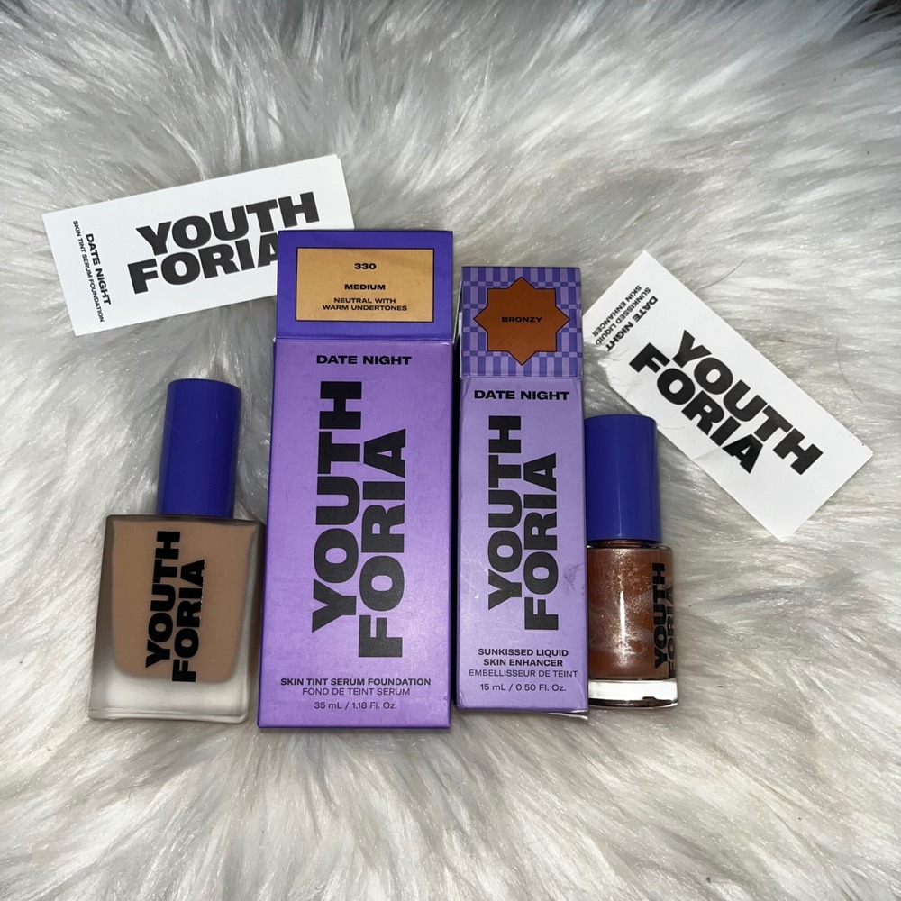 Youthforia‎ Date Night Skin Tint 330 Medium & Bronzy Liquid Skin Enhancer Bundle